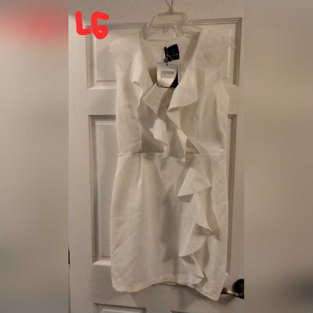 Tantra Elegant Strapless White Ruffle Dress